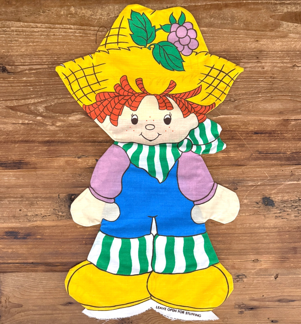 Vintage Strawberry Shortcake Huckleberry Pie Cut & Sew Panel Pillow No Stuffing